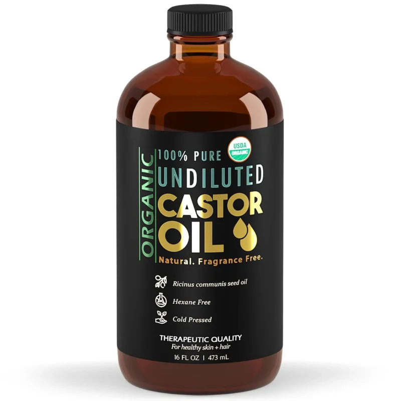 Organic Castor Oil for Skin Hydration - Therapeutic Cold Pressed, USDA Certified